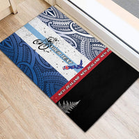Personalised Cycling New Zealand Rubber Doormat Aotearoa Map Fern Maori Pattern LT22 - Polynesian Pride