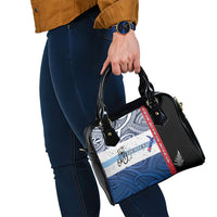 Personalised Cycling New Zealand Shoulder Handbag Aotearoa Map Fern Maori Pattern LT22 - Polynesian Pride