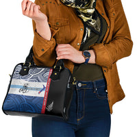 Personalised Cycling New Zealand Shoulder Handbag Aotearoa Map Fern Maori Pattern LT22 - Polynesian Pride