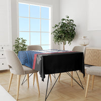Personalised Cycling New Zealand Tablecloth Aotearoa Map Fern Maori Pattern