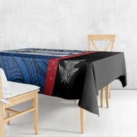 Personalised Cycling New Zealand Tablecloth Aotearoa Map Fern Maori Pattern