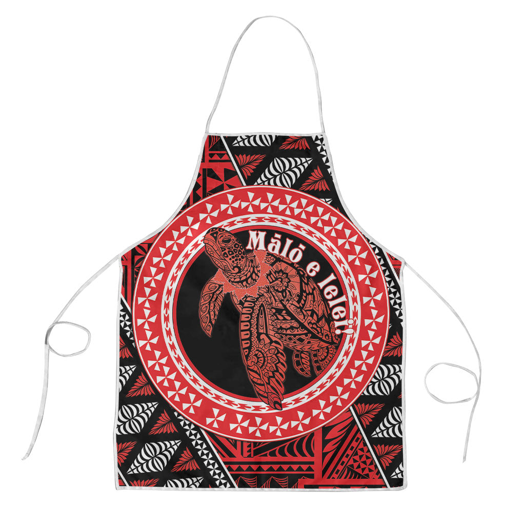 Tonga Language Week Apron Heilala Turtle Malo E Lelei LT22 Red - Polynesian Pride