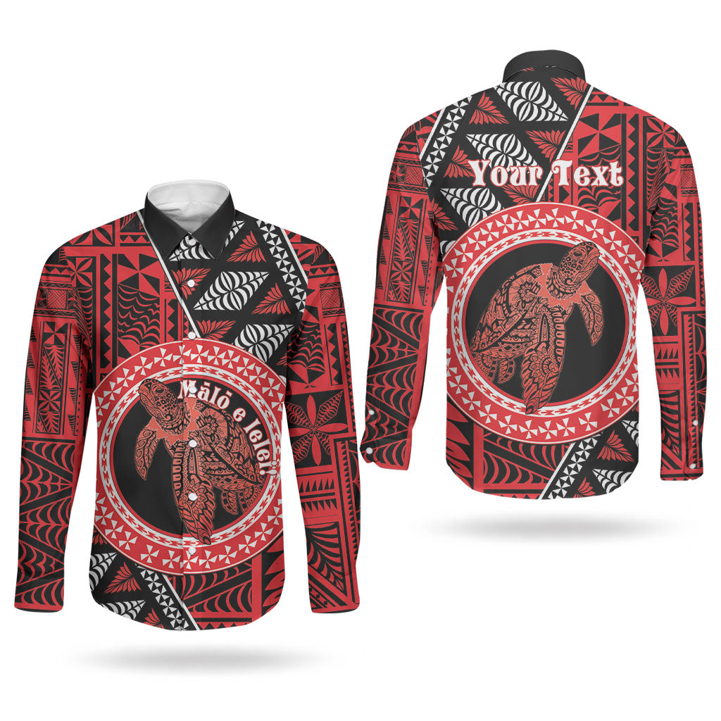 Personalised Tonga Language Week Couples Matching Mermaid Dress and Long Sleeve Button Shirt Heilala Turtle Malo E Lelei