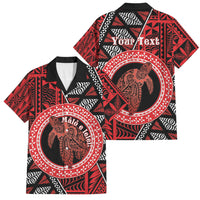 Personalised Tonga Language Week Family Matching Short Sleeve Bodycon Dress and Hawaiian Shirt Heilala Turtle Malo E Lelei