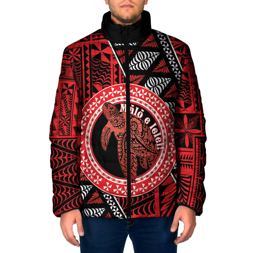 Personalised Tonga Language Week Padded Jacket Heilala Turtle Malo E Lelei