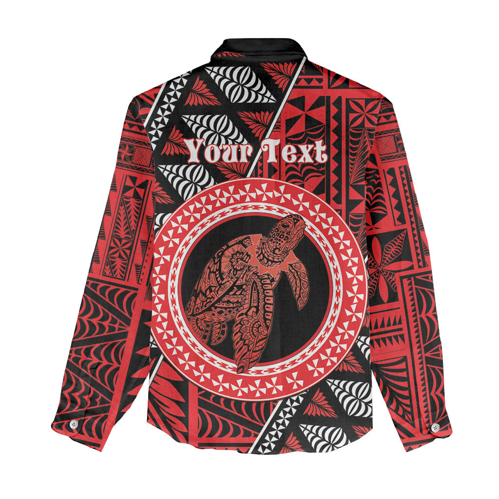 Personalised Tonga Language Week Women Casual Shirt Heilala Turtle Malo E Lelei