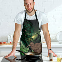 Kiwi New Zealand Personalised Apron Aotearoa Map Silver Fern Koru Pattern