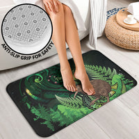 Kiwi New Zealand Personalised Bathroom Set Aotearoa Map Silver Fern Koru Pattern