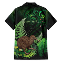 Kiwi New Zealand Personalised Family Matching Mermaid Dress and Hawaiian Shirt Aotearoa Map Silver Fern Koru Pattern