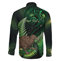 Kiwi New Zealand Personalised Family Matching Mermaid Dress and Hawaiian Shirt Aotearoa Map Silver Fern Koru Pattern