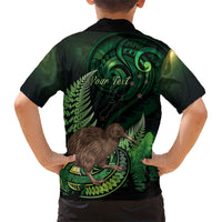 Kiwi New Zealand Personalised Family Matching Tank Maxi Dress and Hawaiian Shirt Aotearoa Map Silver Fern Koru Pattern LT22 - Polynesian Pride