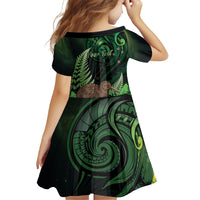 Kiwi New Zealand Personalised Family Matching Tank Maxi Dress and Hawaiian Shirt Aotearoa Map Silver Fern Koru Pattern LT22 - Polynesian Pride