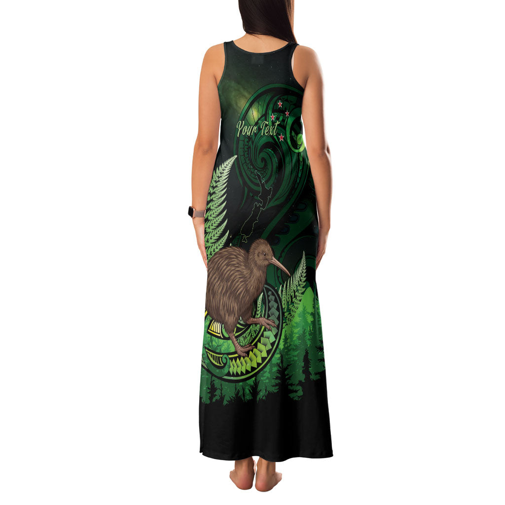 Kiwi New Zealand Personalised Family Matching Tank Maxi Dress and Hawaiian Shirt Aotearoa Map Silver Fern Koru Pattern LT22 - Polynesian Pride