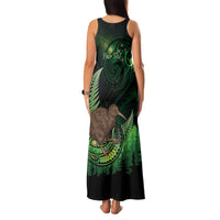 Kiwi New Zealand Personalised Family Matching Tank Maxi Dress and Hawaiian Shirt Aotearoa Map Silver Fern Koru Pattern LT22 - Polynesian Pride