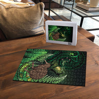 Kiwi New Zealand Personalised Puzzle Aotearoa Map Silver Fern Koru Pattern