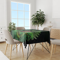 Kiwi New Zealand Personalised Tablecloth Aotearoa Map Silver Fern Koru Pattern