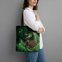 Kiwi New Zealand Personalised Tote Bag Aotearoa Map Silver Fern Koru Pattern