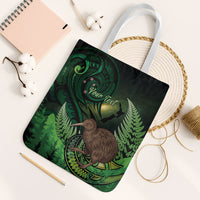 Kiwi New Zealand Personalised Tote Bag Aotearoa Map Silver Fern Koru Pattern