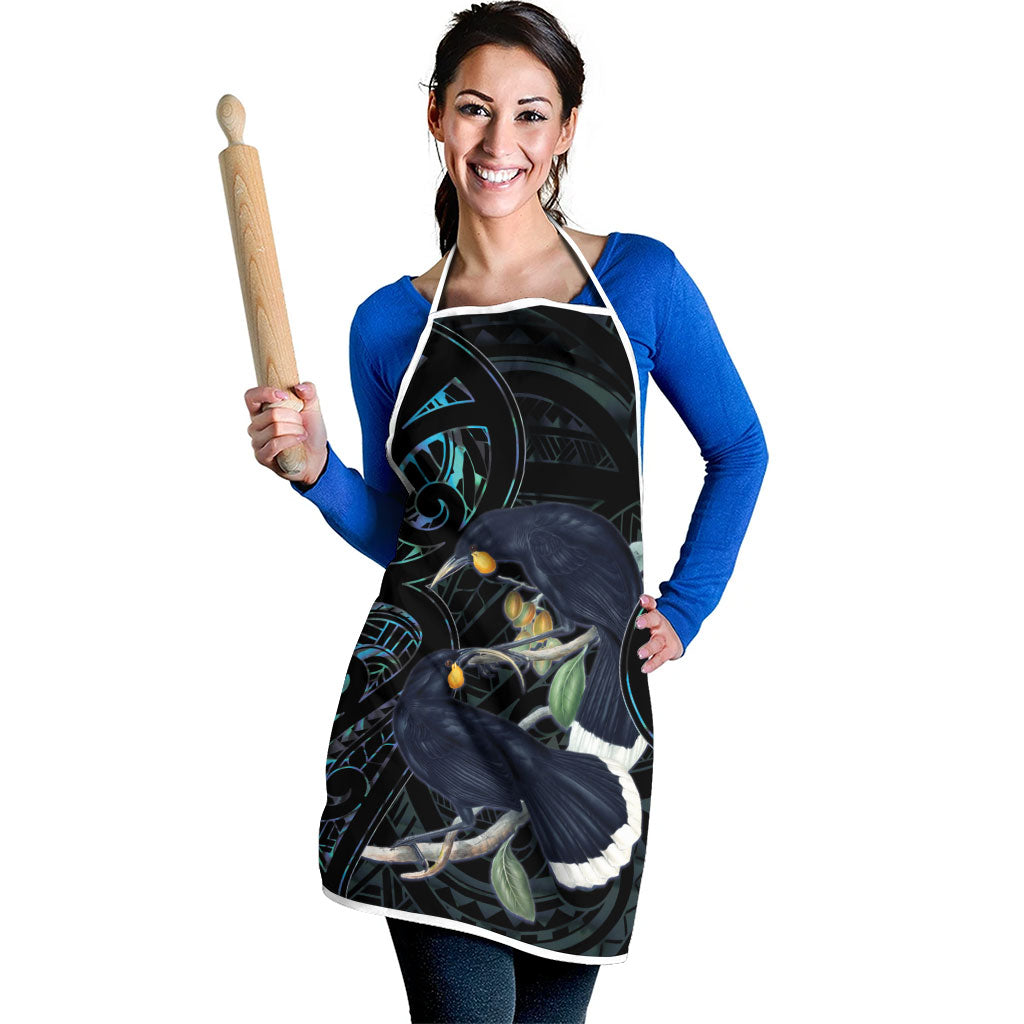 New Zealand Huia Bird Apron Paua Shell Maori Pattern
