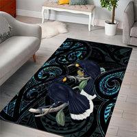 New Zealand Huia Bird Area Rug Paua Shell Maori Pattern
