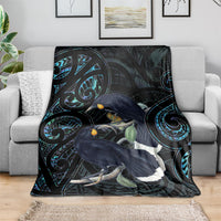 New Zealand Huia Bird Blanket Paua Shell Maori Pattern