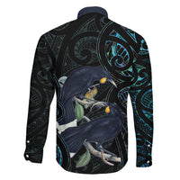 New Zealand Huia Bird Family Matching Mermaid Dress and Hawaiian Shirt Paua Shell Maori Pattern