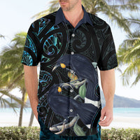 New Zealand Huia Bird Hawaiian Shirt Paua Shell Maori Pattern
