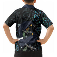 New Zealand Huia Bird Kid Hawaiian Shirt Paua Shell Maori Pattern LT22 - Polynesian Pride