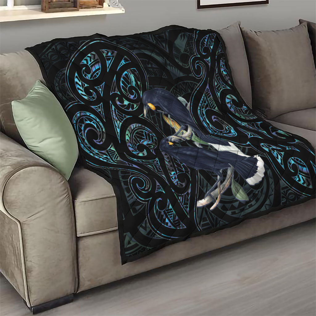 New Zealand Huia Bird Quilt Paua Shell Maori Pattern