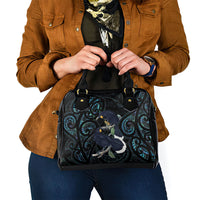 New Zealand Huia Bird Shoulder Handbag Paua Shell Maori Pattern