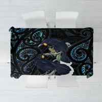 New Zealand Huia Bird Tablecloth Paua Shell Maori Pattern