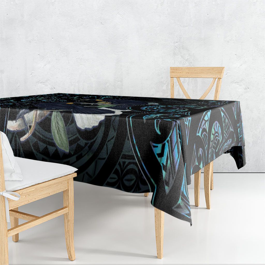 New Zealand Huia Bird Tablecloth Paua Shell Maori Pattern