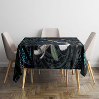New Zealand Huia Bird Tablecloth Paua Shell Maori Pattern