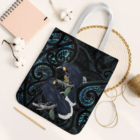 New Zealand Huia Bird Tote Bag Paua Shell Maori Pattern