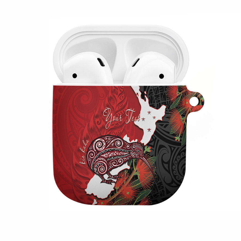 Kiwi New Zealand Personalised AirPods Case NZ Map Pohutukawa Fern Maori Pattern