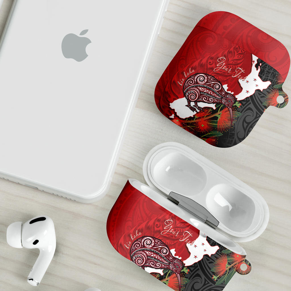 Kiwi New Zealand Personalised AirPods Case NZ Map Pohutukawa Fern Maori Pattern