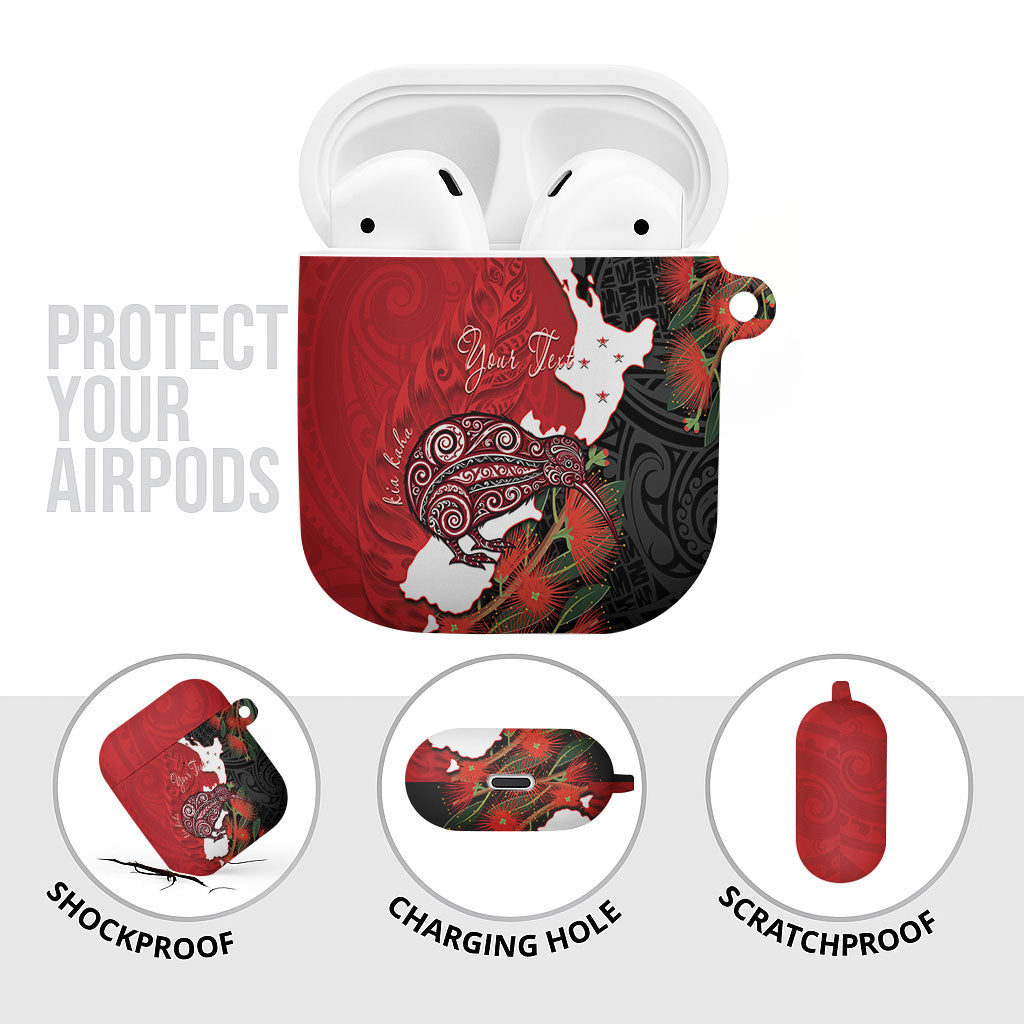 Kiwi New Zealand Personalised AirPods Case NZ Map Pohutukawa Fern Maori Pattern