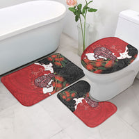Kiwi New Zealand Personalised Bathroom Set NZ Map Pohutukawa Fern Maori Pattern LT22 - Polynesian Pride