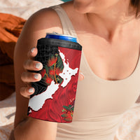 Kiwi New Zealand Personalised 4 in 1 Can Cooler Tumbler NZ Map Pohutukawa Fern Maori Pattern LT22 - Polynesian Pride