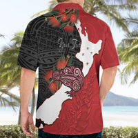 Kiwi New Zealand Personalised Hawaiian Shirt NZ Map Pohutukawa Fern Maori Pattern LT22 - Polynesian Pride