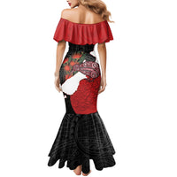 Kiwi New Zealand Personalised Mermaid Dress NZ Map Pohutukawa Fern Maori Pattern