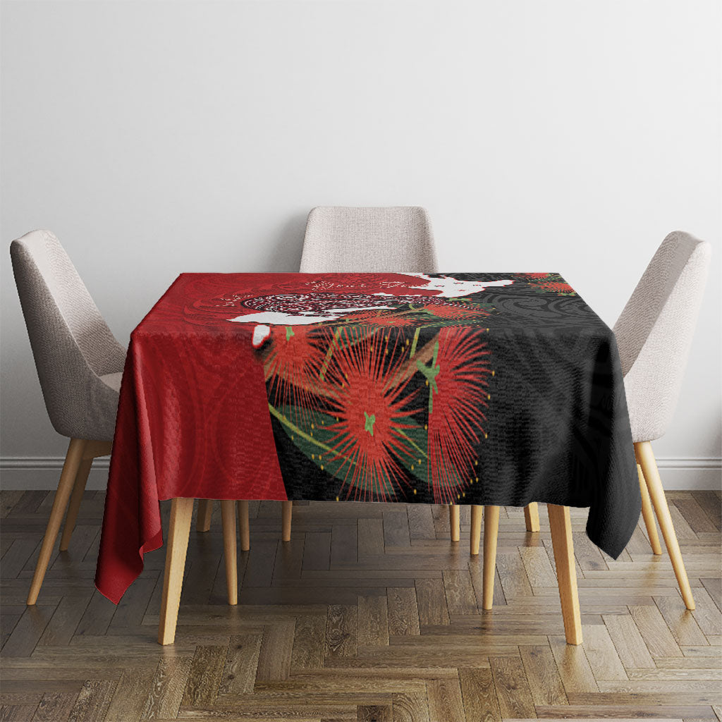 Kiwi New Zealand Personalised Tablecloth NZ Map Pohutukawa Fern Maori Pattern