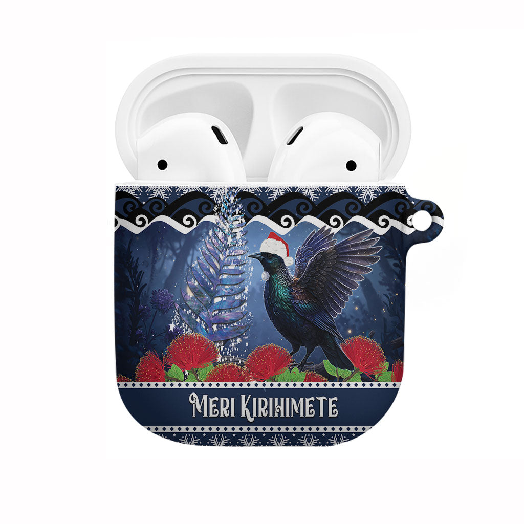 New Zealand Tui Bird Christmas AirPods Case Pohutukawa Xmas Tree Meri Kirihimete