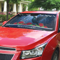 New Zealand Tui Bird Christmas Auto Sun Shade Pohutukawa Xmas Tree Meri Kirihimete
