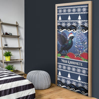 New Zealand Tui Bird Christmas Door Cover Pohutukawa Xmas Tree Meri Kirihimete