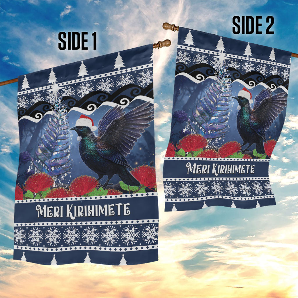 New Zealand Tui Bird Christmas Garden Flag Pohutukawa Xmas Tree Meri Kirihimete