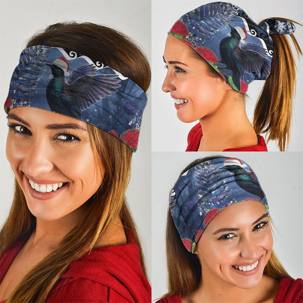New Zealand Tui Bird Christmas Neck Gaiter Pohutukawa Xmas Tree Meri Kirihimete
