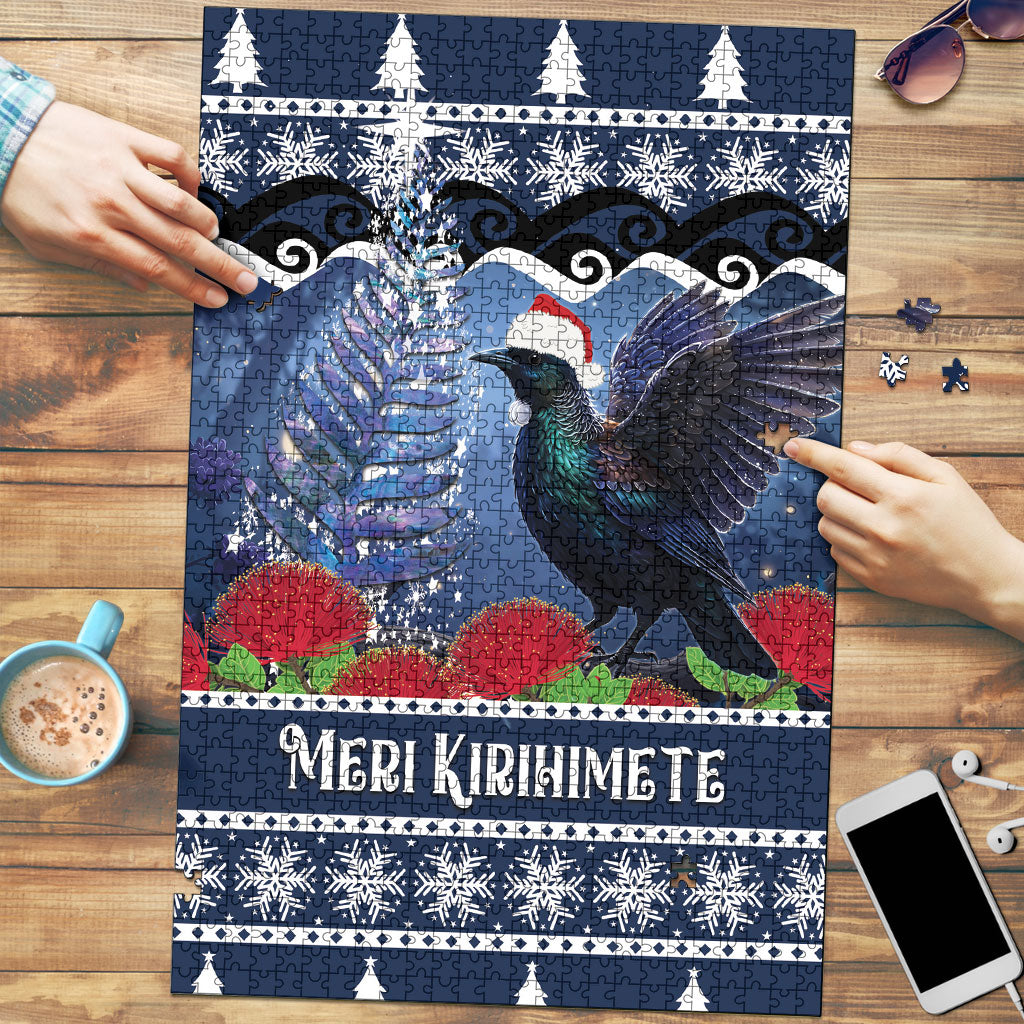 New Zealand Tui Bird Christmas Puzzle Pohutukawa Xmas Tree Meri Kirihimete