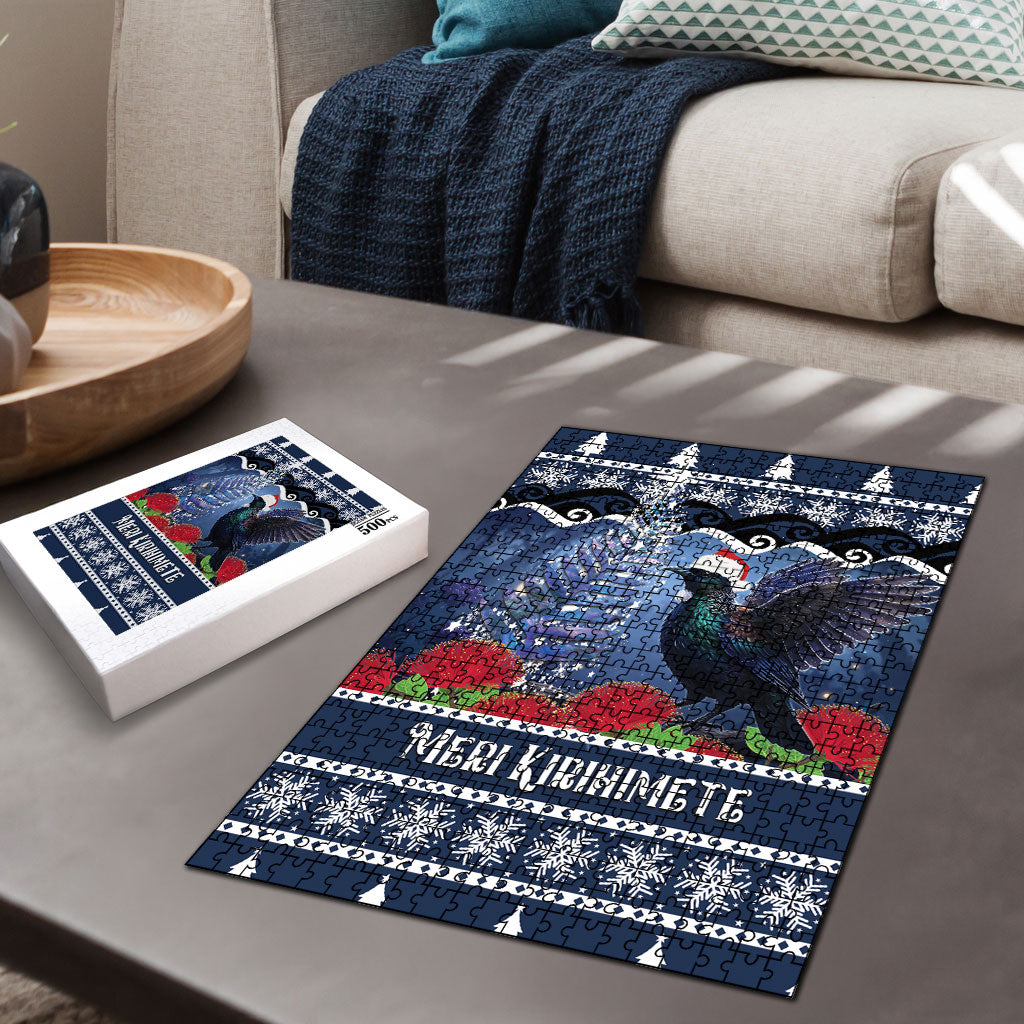 New Zealand Tui Bird Christmas Puzzle Pohutukawa Xmas Tree Meri Kirihimete