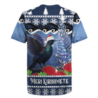New Zealand Tui Bird Christmas Rugby Jersey Pohutukawa Xmas Tree Meri Kirihimete